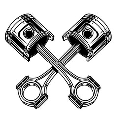 Crossed motorcycle pistons design element Vector Image