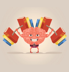 strong smart brain character mascot vector image
