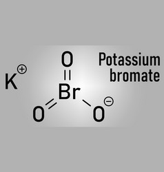 Potassium bromate skeletal formula Royalty Free Vector Image