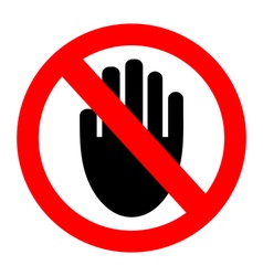 No entry hand sign Royalty Free Vector Image - VectorStock