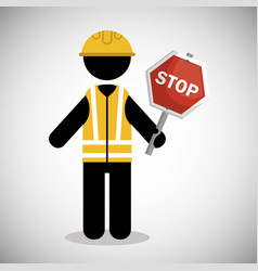 Worker under construction place Royalty Free Vector Image