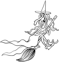 Witch halloween character cartoon coloring book Vector Image