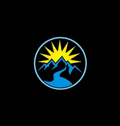 Sunny mountain logo Royalty Free Vector Image - VectorStock