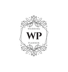 Wp initials letter wedding monogram logos Vector Image