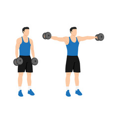 Woman doing seated dumbbell lateral raises Vector Image