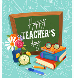 Happy teachers day greeting card Royalty Free Vector Image