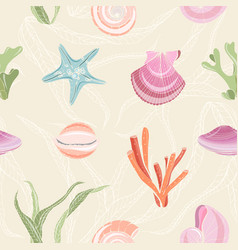 Graphic pattern of shells Royalty Free Vector Image