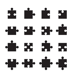 Black jigsaw pieces Royalty Free Vector Image - VectorStock