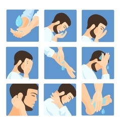 Complete set muslim wudu or ablution guide Vector Image