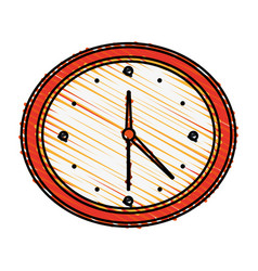 Color image cartoon analog wall clock Royalty Free Vector