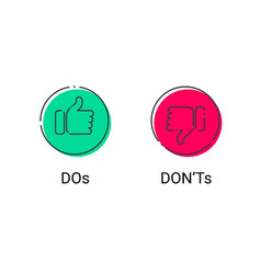 Like and unlike thumb up and down icons Royalty Free Vector