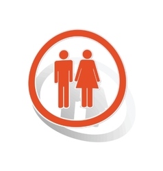 Man and woman sticker Royalty Free Vector Image