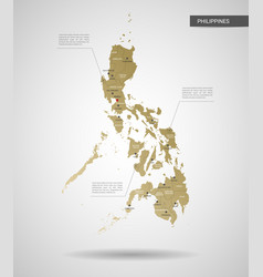 Philippines map labelled black Royalty Free Vector Image