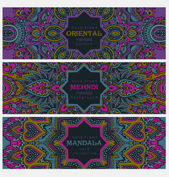 Set of three horizontal cards or flyers with Vector Image