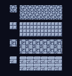 Pixel art style set of different 16x16 texture Vector Image