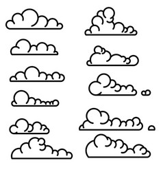 Set sketch clouds Royalty Free Vector Image - VectorStock