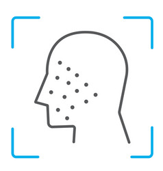 Face id line icon face recognition Royalty Free Vector Image