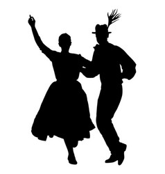 Hungarian folk dancers couple wedding folklore Vector Image