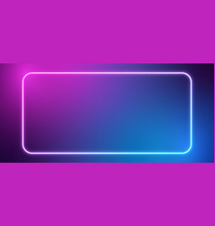 Neon lamp circle frame on brick wall background Vector Image