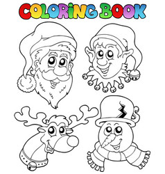 Coloring book santa claus theme 1 Royalty Free Vector Image