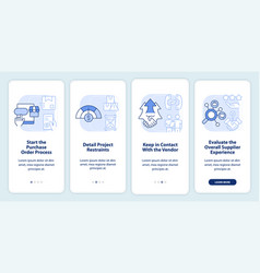Purchasing process flow blue gradient onboarding Vector Image