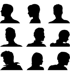 Young women avatar icon set flat Royalty Free Vector Image