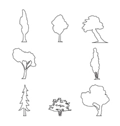 Wood outline set Royalty Free Vector Image - VectorStock