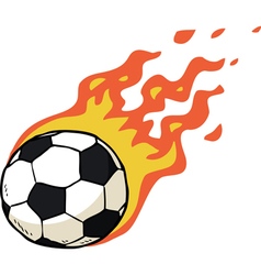 Football sports emblems with flaming ball Vector Image