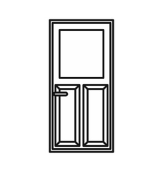 Wooden door with glass icon outline style Vector Image