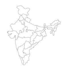 Detailed map of india asia with all states and Vector Image