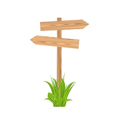 Wooden sign on a grass Royalty Free Vector Image