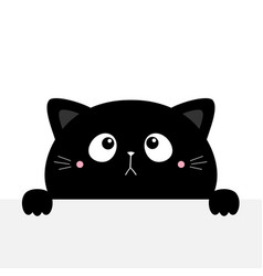 Hapy halloween cat kitten kitty black silhouette Vector Image