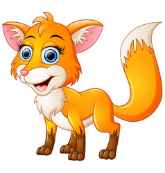 Cute fox cartoon standing Royalty Free Vector Image