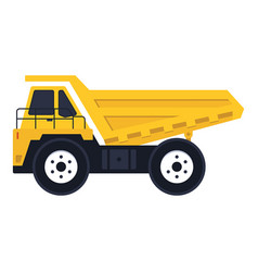 Boom crane loading mining dump truck Royalty Free Vector