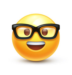 Smart smiley with glasses Royalty Free Vector Image