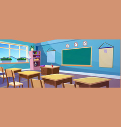 secondary school classroom interior cartoon vector image