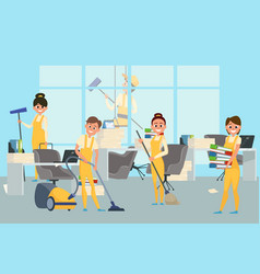 Office cleaner cleaner and cleaning Royalty Free Vector