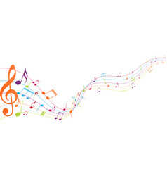 Colorful music notes background Royalty Free Vector Image