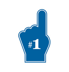 Basketball fan number 1 fan red foam finger Vector Image