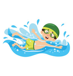 Kid swimming Royalty Free Vector Image - VectorStock