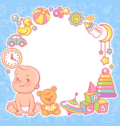 Bashower design template baboy with toy Royalty Free Vector