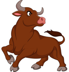 Cartoon angry bull isolated on white background Vector Image