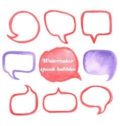 Watercolor speech bubbles set Royalty Free Vector Image