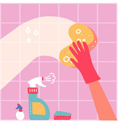 Surface cleaning housework cleaning hands Vector Image