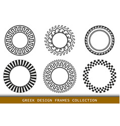 Ancient greek black frames patterns set Royalty Free Vector