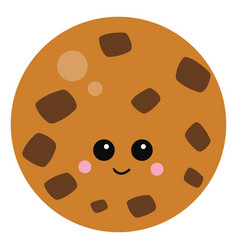 Cute cookie on white background Royalty Free Vector Image