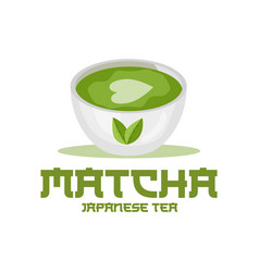 Green plant matcha logo made as matcha drink Vector Image