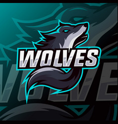 Wolves mascot esport logo Royalty Free Vector Image