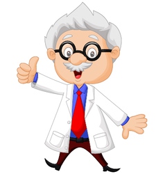 Professor cartoon waving hand Royalty Free Vector Image