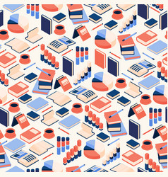 Charts and graphs seamless pattern background 3d Vector Image